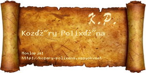 Kozáry Polixéna névjegykártya